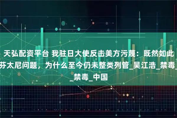 天弘配资平台 我驻日大使反击美方污蔑：既然如此重视芬太尼问题，为什么至今仍未整类列管_吴江浩_禁毒_中国